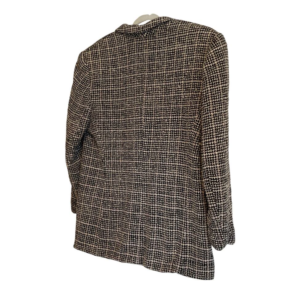 Emil Rutenberg Vintage 90s Black White Hand Woven Silk Blazer Women’s L - Picture 5 of 16